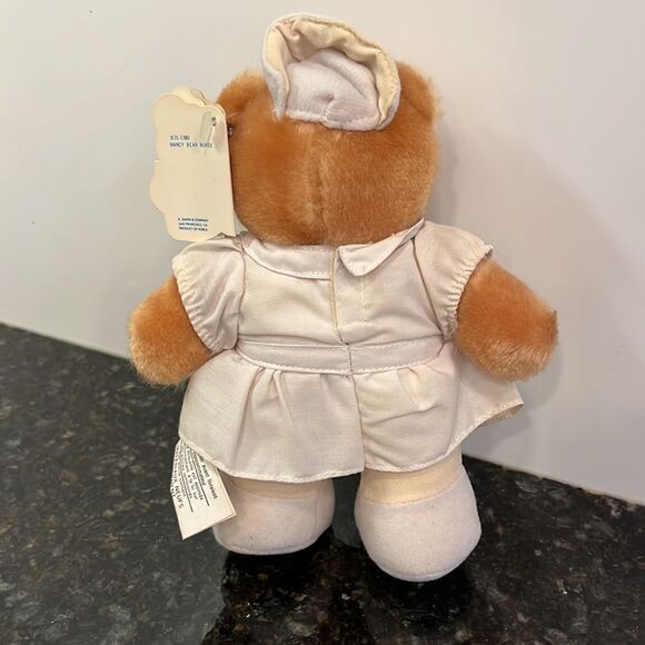 Vintage Dakin Nancy Bear Nurse white uniform w/ cap 8" plush stuffed animal NWT - Picture 4 of 9